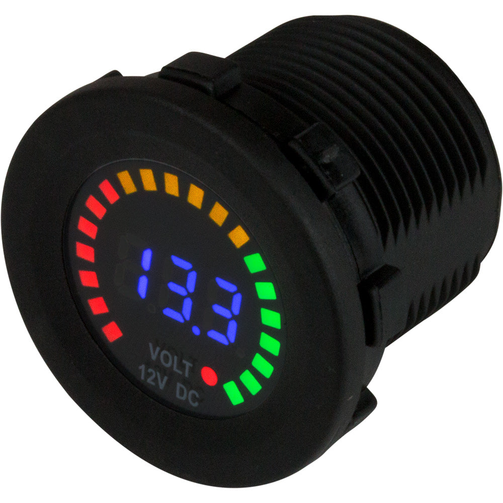 Sea-Dog Rainbow Display Digital Voltmeter - Injection Molded Nylon - 5V-15VDC [421617]