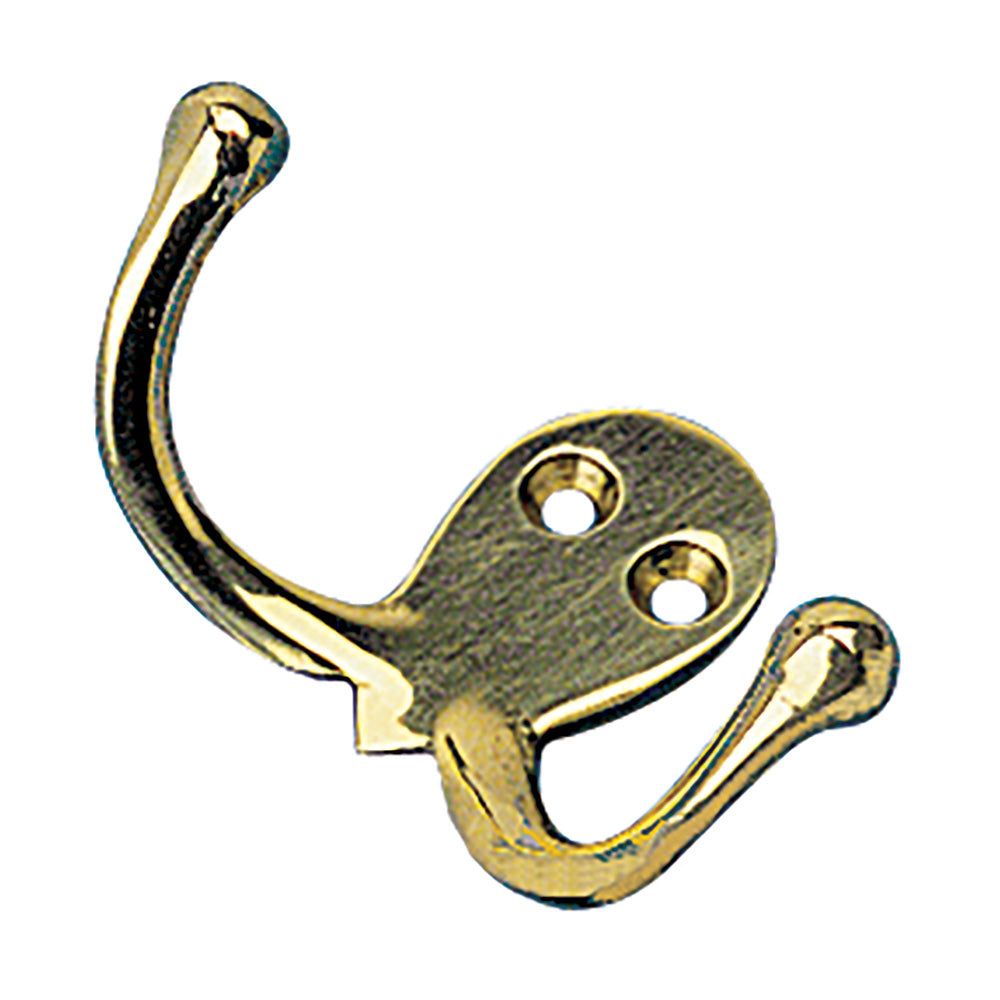 Sea-Dog Double Coat Hook - Cast Brass [671510-1]