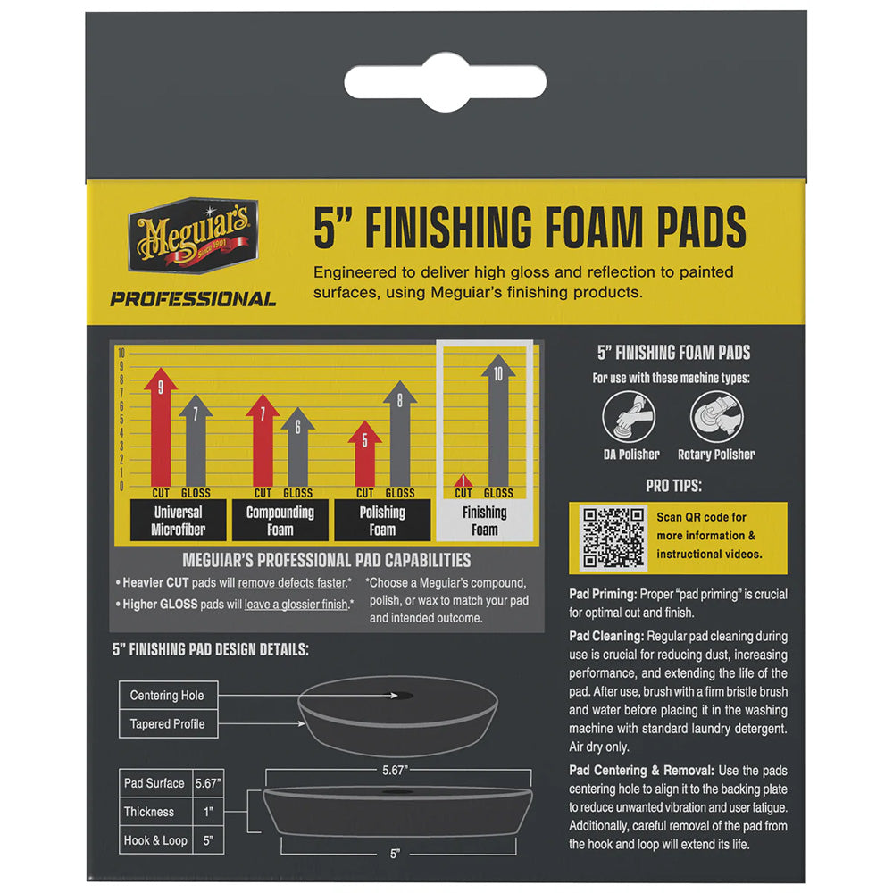 Meguiar's Professional 5" Finishing Foam Pads *2-Pack [M5FFP2]