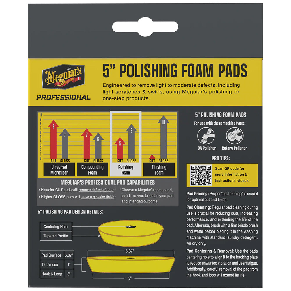 Meguiar's Professional 5" Polishing Foam Pads *2-Pack [M5PFP2]