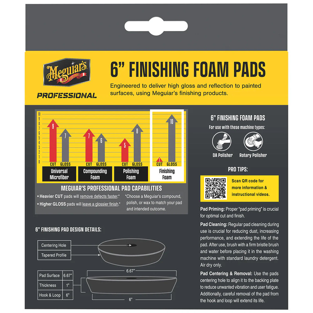 Meguiar's Professional 6" Foam Finishing Pads *2-Pack [M6FFP2]