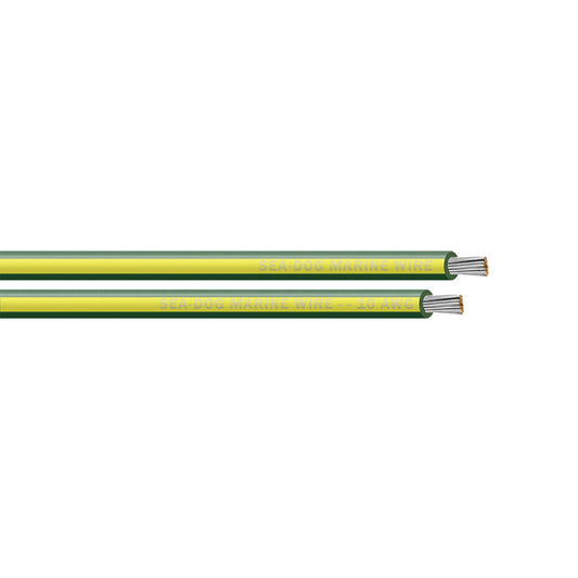 Sea-Dog 10 AWG Green/Yellow Stripe Primary Wire - 25' [8010140]