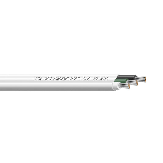 Sea-Dog 16/3 AWG Flat Triplex Wire - White/Green/Black - 500' [8016307]