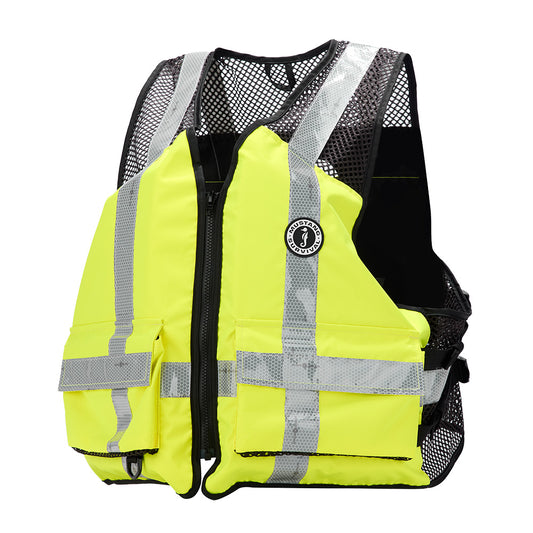 Mustang Industrial Mesh Vest - Hi-Vis Fluorescent Yellow Green - 4XL/5XL [MV1254T3-239-4XL/5XL-279]
