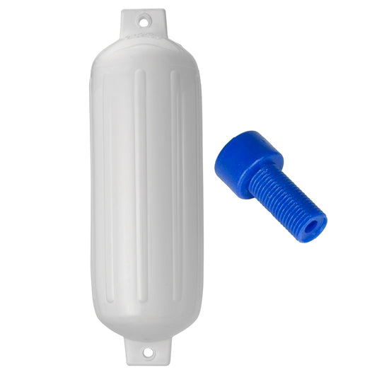 Polyform G-5 Twin Eye Fender 8.8" x 26.8" - White w/Adapter [G-5 WHITE W/AIR ADAPTER]