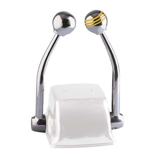 Schmitt Marine Standard Control Arm Set w/Gold Throttle Knob  Plain Shift Knob [50055]