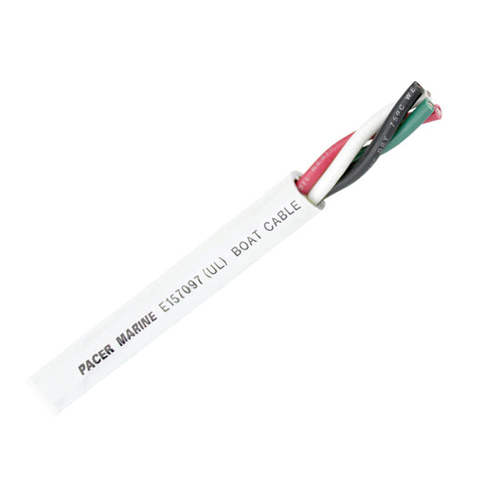 Pacer Round 4 Conductor Cable - 100 - 14/4 AWG - Black, Green, Red  White  [WR14/4-100]